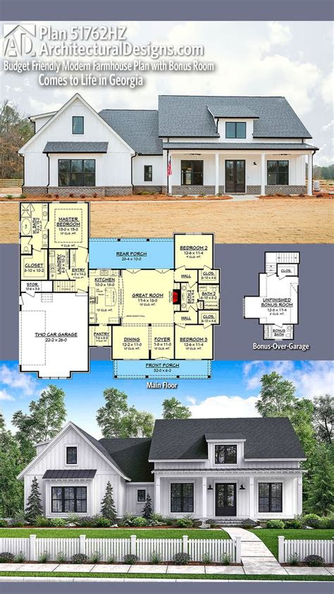 Find single story farmhouse designs, craftsman rancher blueprints & more. Plan 51762HZ: Budget Friendly Modern Farmhouse Plan with