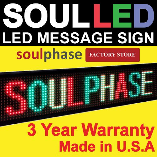 LED Sign Programmable Tri Color Outdoor Message Board Scrolling 3 Color Display 28