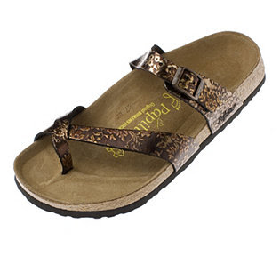 Papillio by Birkenstock Tabora Pepe Bronze Leather Sandal | QVCUK