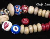 Khaki Love  by Suzanne     -      (set - lampwork glass beads)