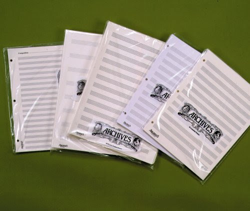 Archives Looseleaf Manuscript Paper , 12 Stave, 50 Pages On Sale