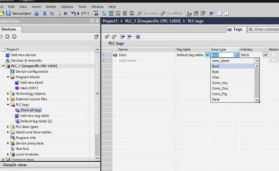 SIMATIC STEP 7 Tags