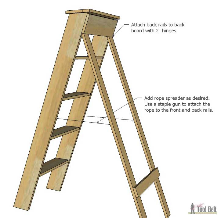 DIY Decorative "Vintage" Wood Ladder - Her Tool Belt