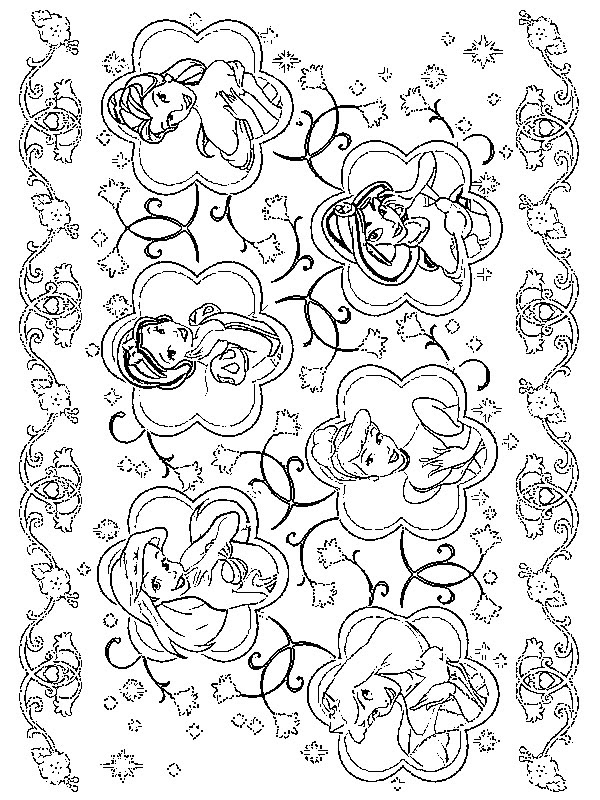 Kleurplaat Disney Princes