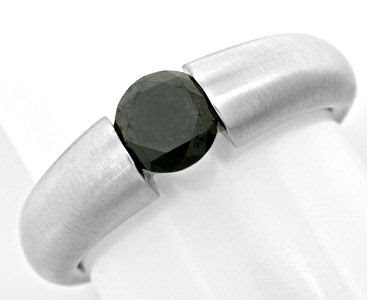 Original-Foto 1, BRILLANT-SPANN-RING SCHWARZER DIAMANT 0,78ct LUXUS! NEU