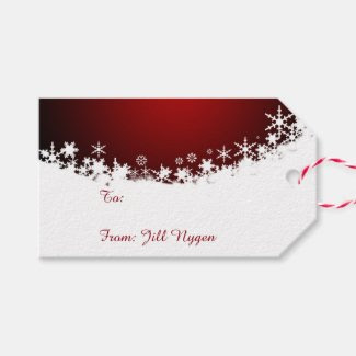Red with White Snowflakes Christmas Gift Tags