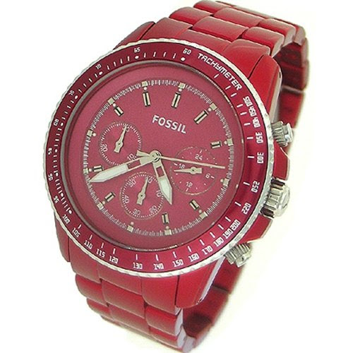 Fossil Stella Large Aluminum Watch - Red