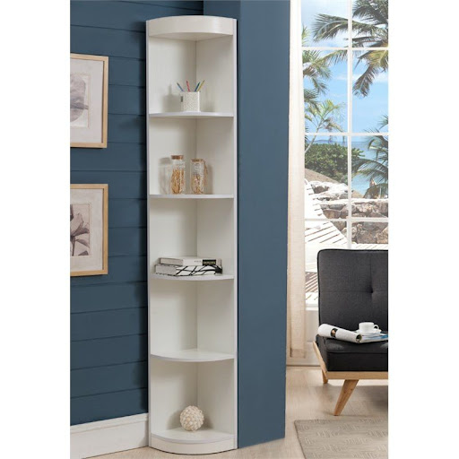 White Corner Bookcase