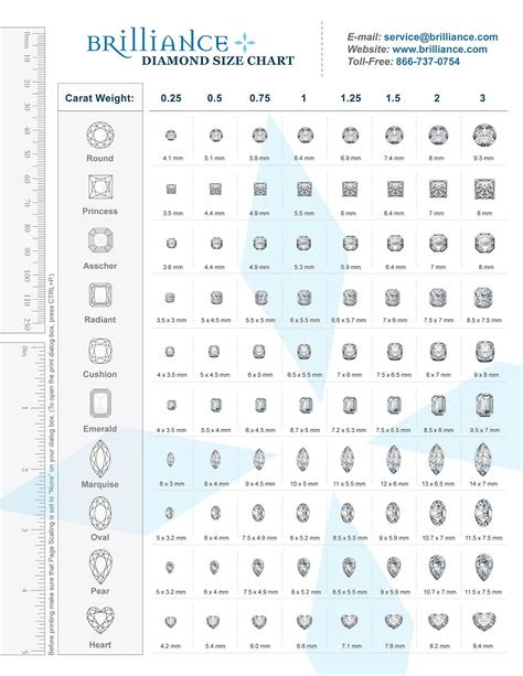  29 printable diamond size charts diamond color charts