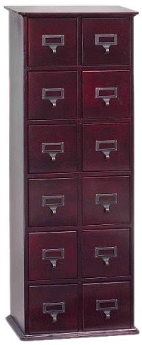 Leslie Dame CD-228C Solid Oak Library File Media Cabinet, Cherry On Sale