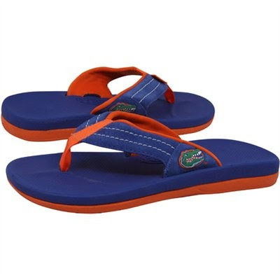 Rainbow Florida Gators Ladies Royal Blue-Orange West Cape Flip Flops