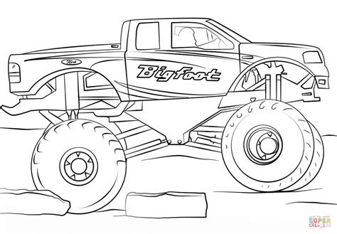 bigfoot monster truck coloring page  printable