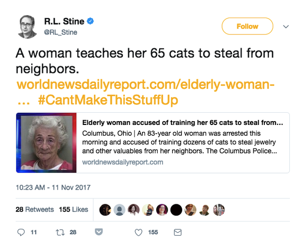 "#CantMakeThisStuffUp," one person tweeted.