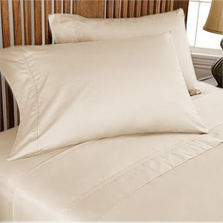 400 Thread Count Egyptian Cotton Sheet Set Twin XL  Ivory Solid