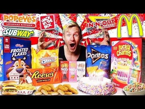 I ATE EVERYTHING I WANTED FOR MY BIRTHDAY! (EPIC FOOD CHALLENGE)
