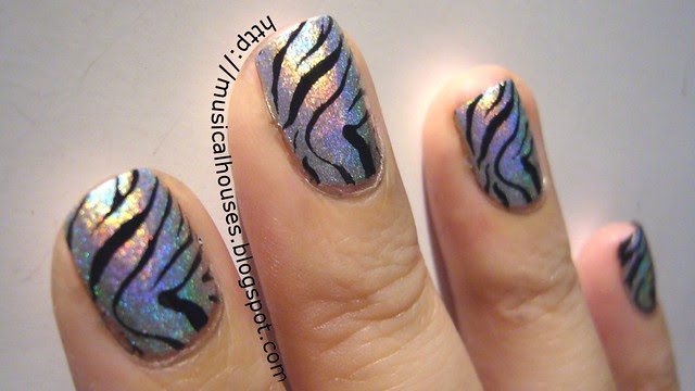 GOSH holographic zebra stripes konad 2