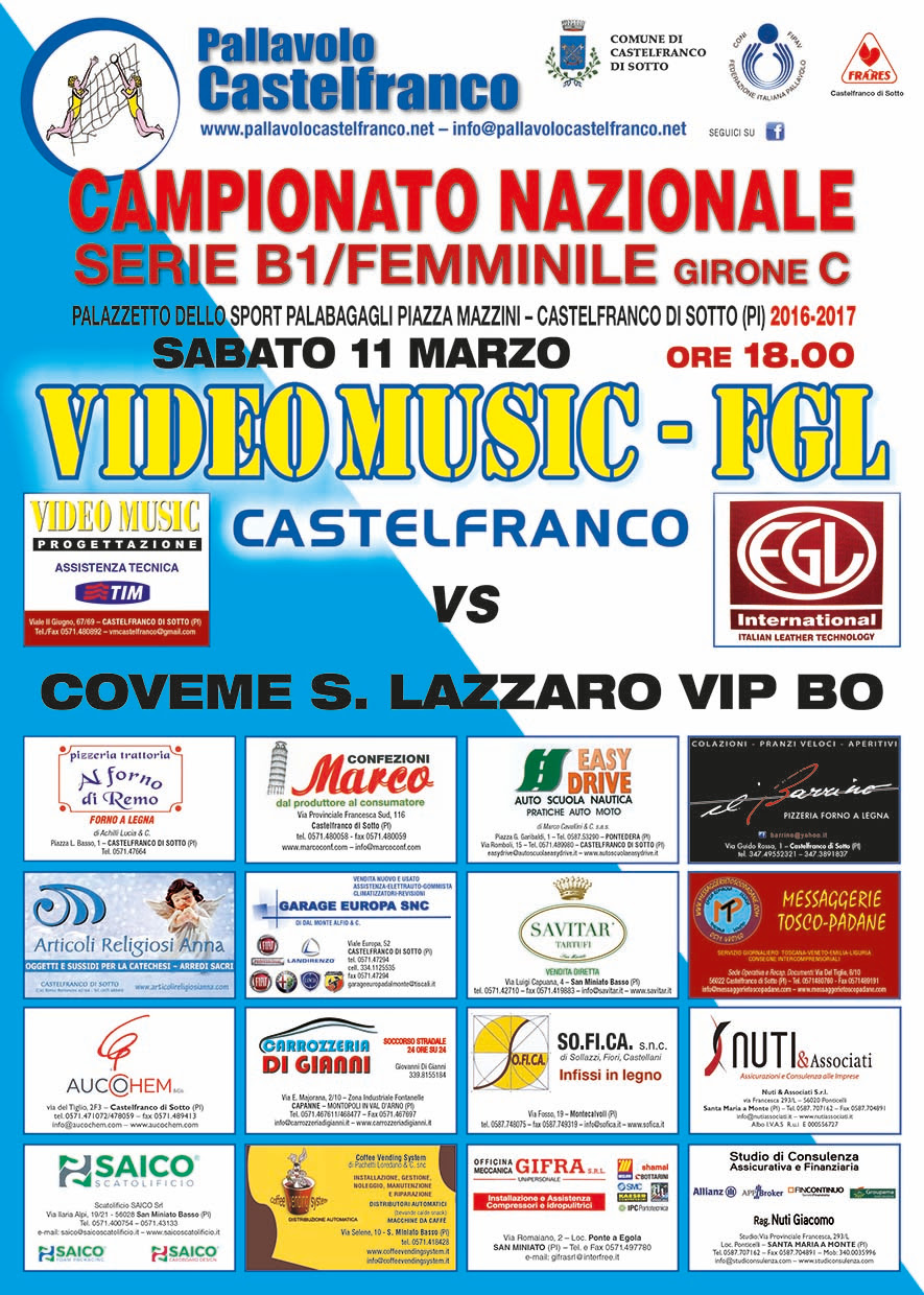 Videomusic-FGL affronta la capolista Coveme San Lazzaro Vip
