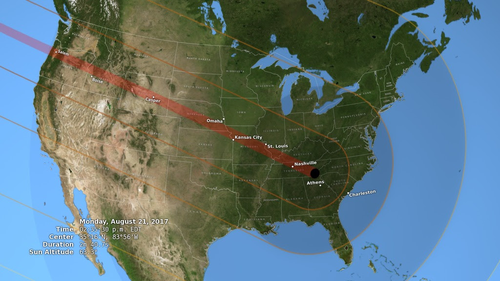 of the United States during the total solar eclipse of August 21, 2017 ...