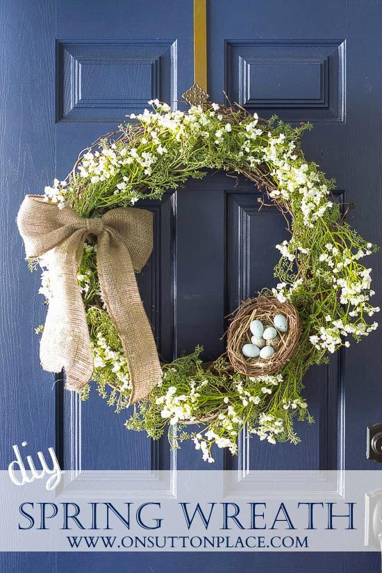 Make this diy spring wreath with supplies found at any craft store. Complete tutorial with pictures. Anyone can do this!