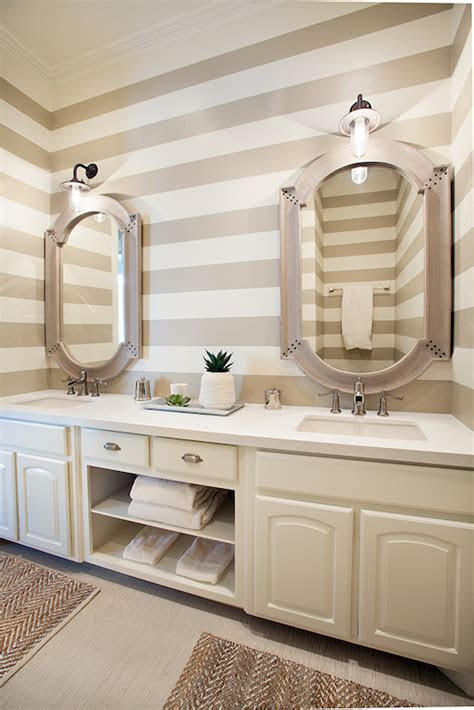 This site contains affiliate links from which we receive a compensation (like amazon for exa. Striped Bathroom - Transitional - bedroom - Tracy