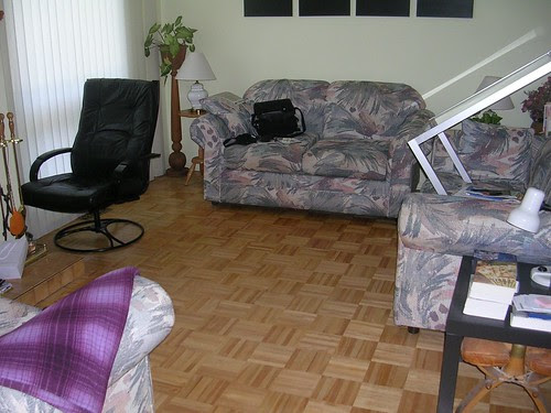 living room with no carpet