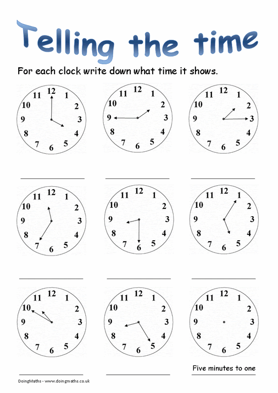 Time - DoingMaths - Free maths worksheets