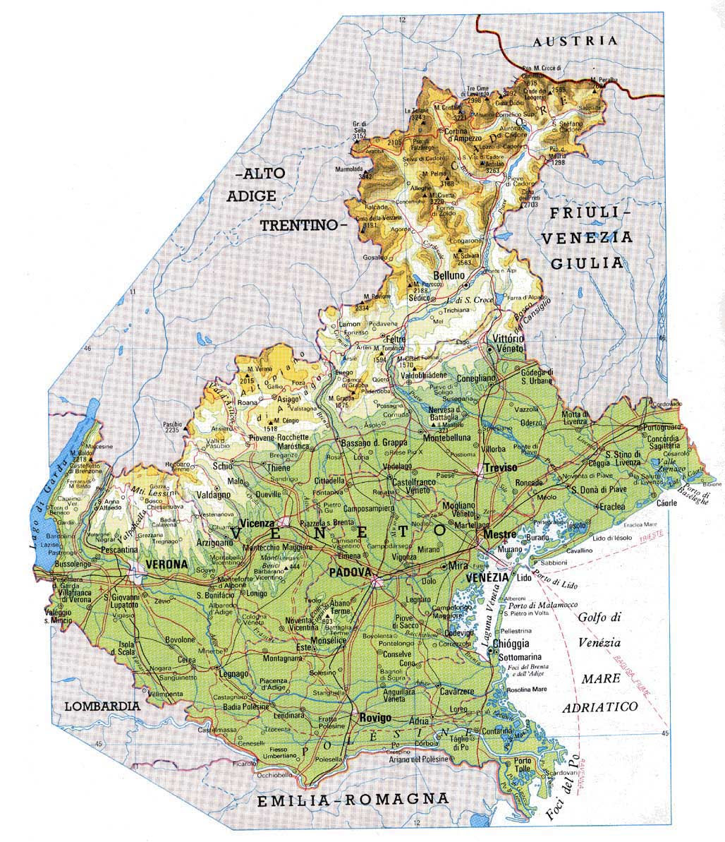 Veneto Immagini Cartina