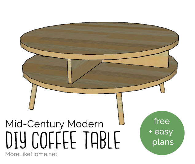 More Like Home Diy Mid Century Modern Round Coffee Table Day 12