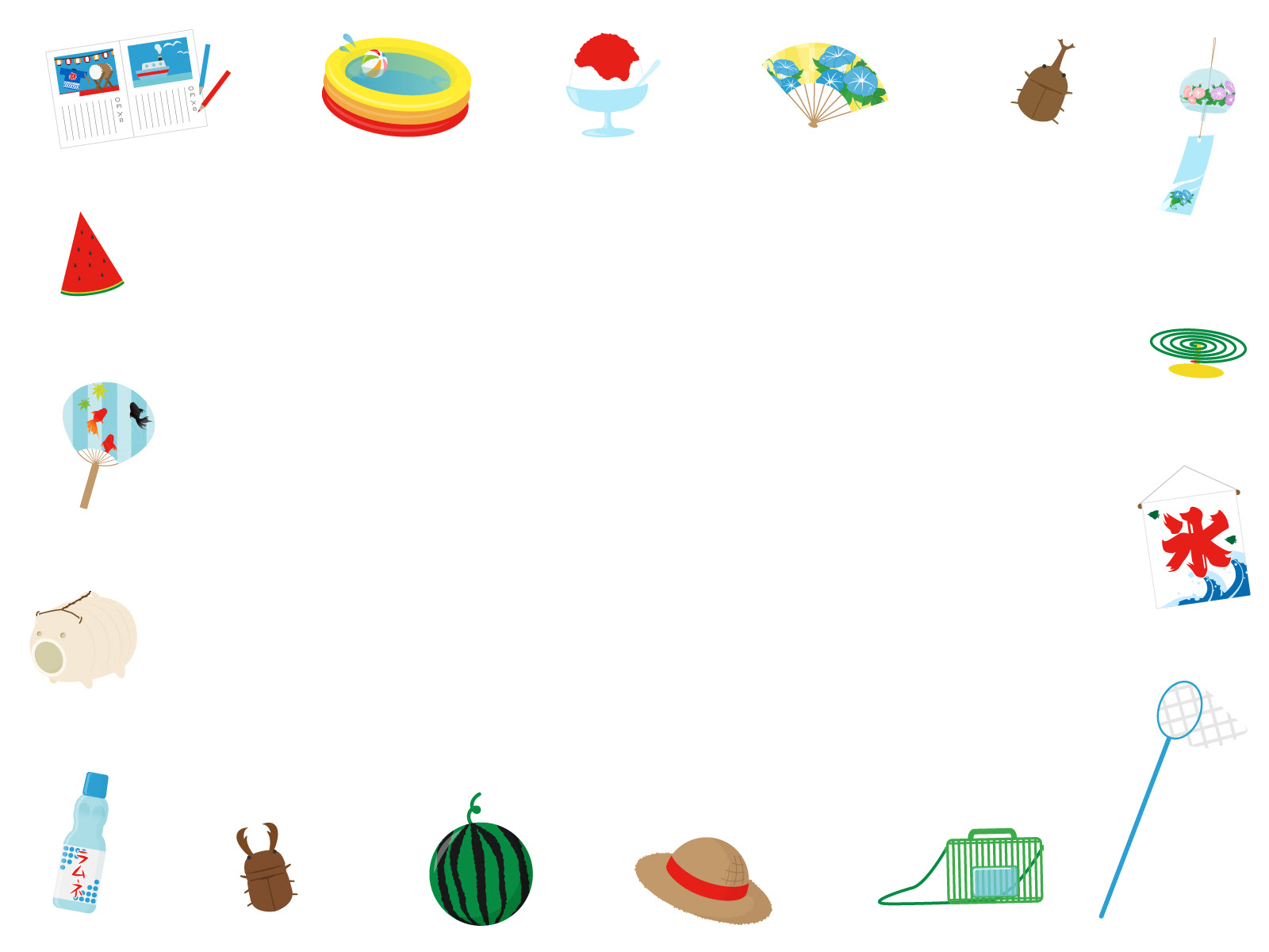 夏休みのかわいい無料フリーイラスト5選 夏祭りや宿題 海の画像も 育児ネット