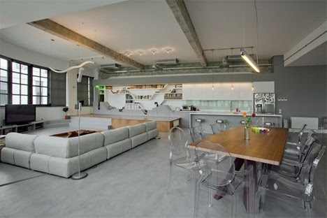 dining room living room kitchen