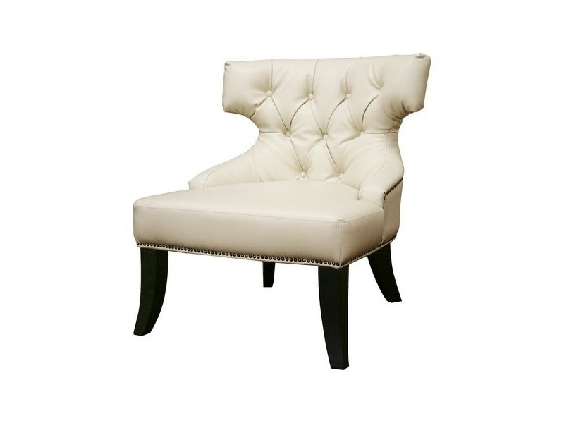 white accent chair on Baxton Studio Taft Off White Leather Club Chair From Mercantila Com