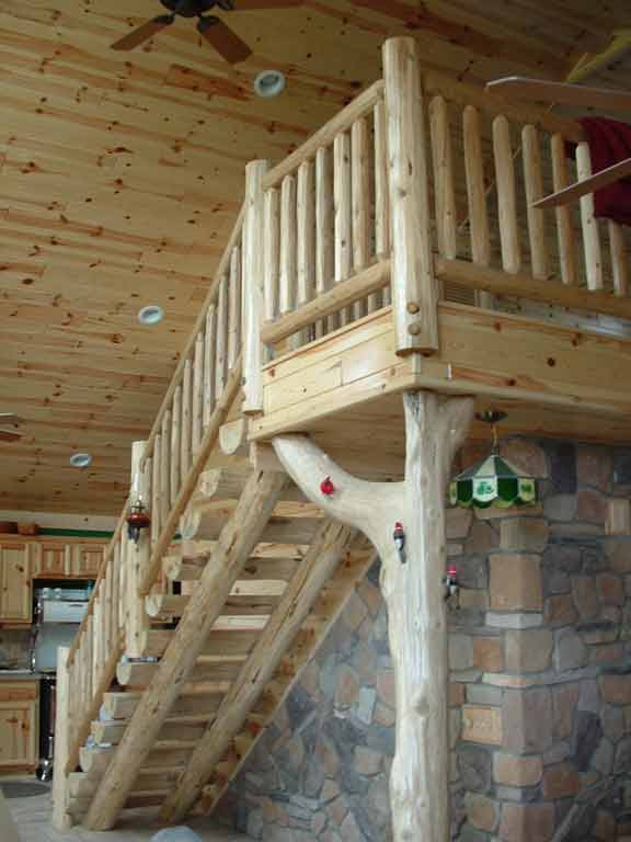 Log Railings and Stairs | Cedar and Pine Log Railing Systems