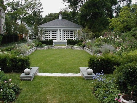 Garden patio with romantic gallery