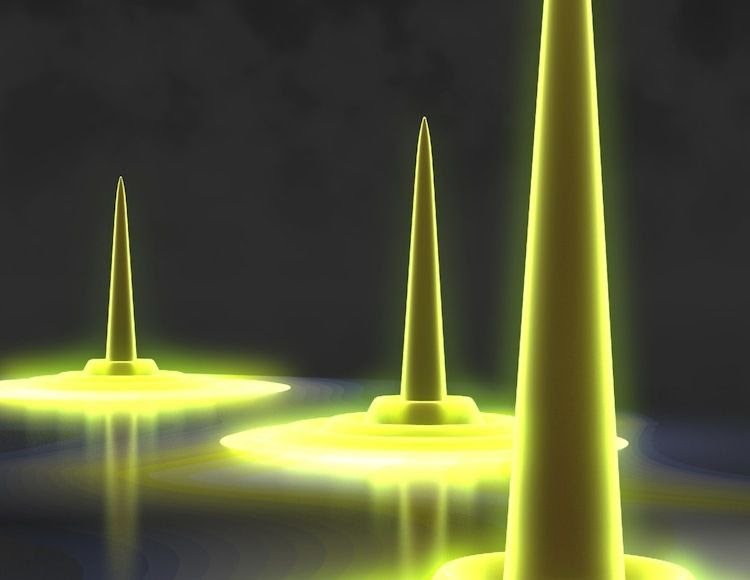 Cientistas criaram os dropletons, grupos de átomos e "buracos" que se comportam como uma única partícula. Imagem: Brad Baxley