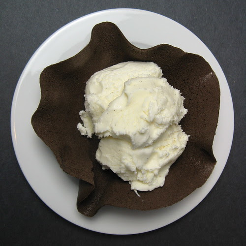 Chocolate Tuile Cup with Gelato