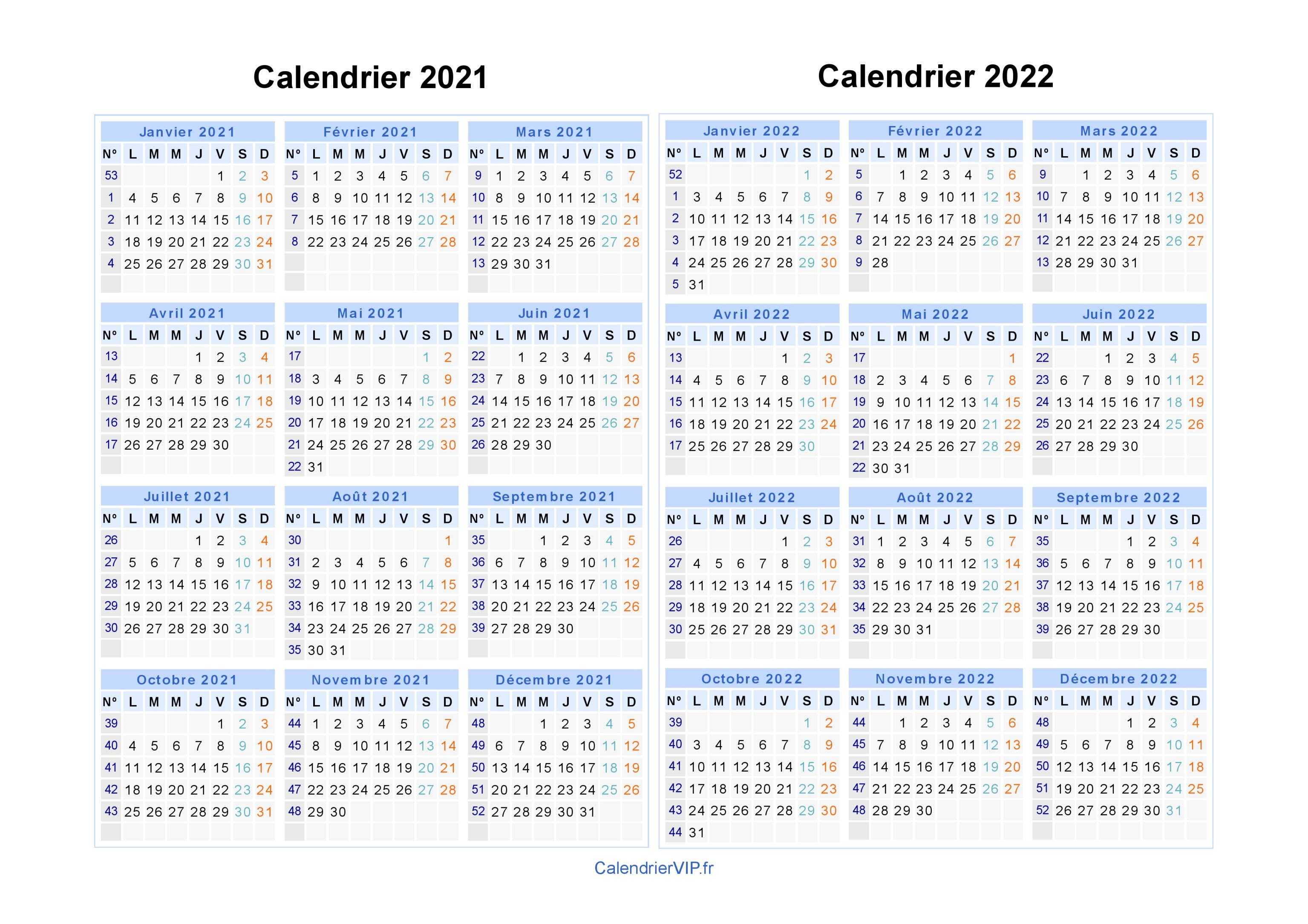 Calendrier Semaine 2022 Numero Semaine