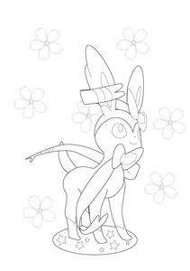 新ポケモン ニンフィアの塗り絵です ぬりえの時間です
