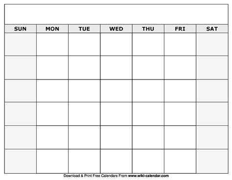 Add different holidays and your own events. blank monthly calendars to print