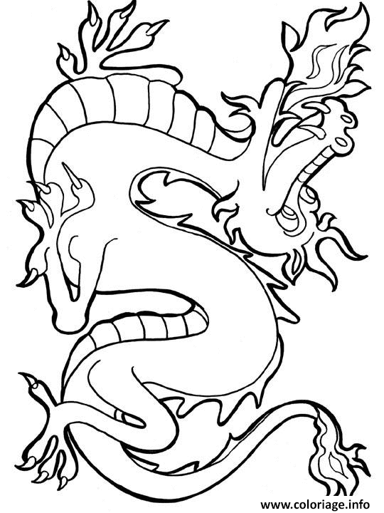 Coloriage dragon chinois 2  JeColorie.com