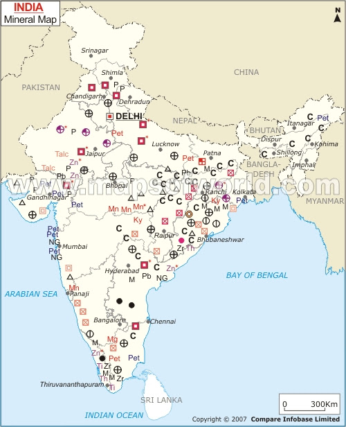 India Mineral Map | Natural Resources of India