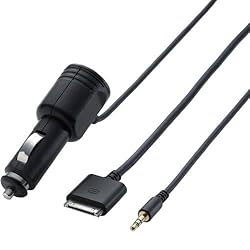 Logitec iPhone4/4S/3GS/3G/iPod対応 シガーチャージャー付オーディオケーブル LHC-ACI01