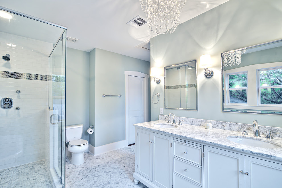 Blue Gray Bathroom Ideas - 35 blue gray bathroom tile ideas and pictures - Paired with quartz countertops, a gray vanity can look particularly elegant in a traditional or contemporary bathroom.