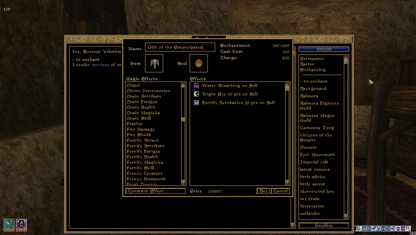 Question S About Enchanting Morrowind