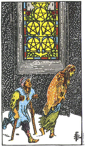 Image result for five of pentacles