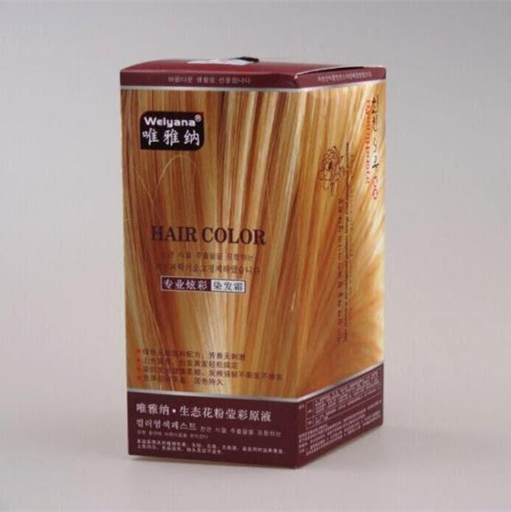 正品唯雅纳生态花粉染发霜植物染发剂染发膏酒红栗棕黑色染膏
