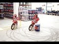 Honda World Motocross skids and wheelies - Nils factory visit