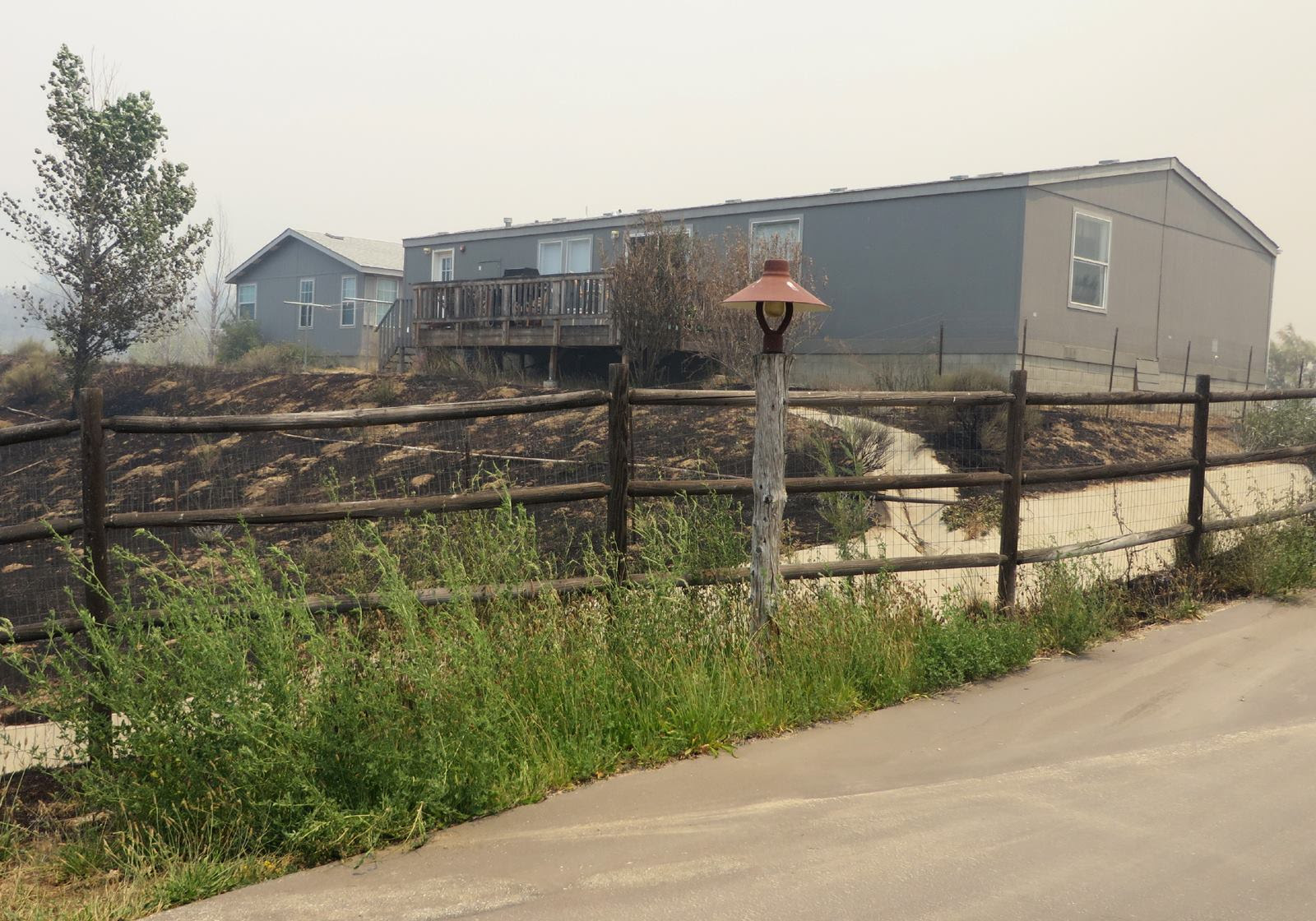 The fire came right up to the buildings at The Painted Turtle.
