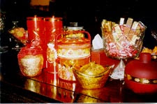An assortment of traditional sweets for guests