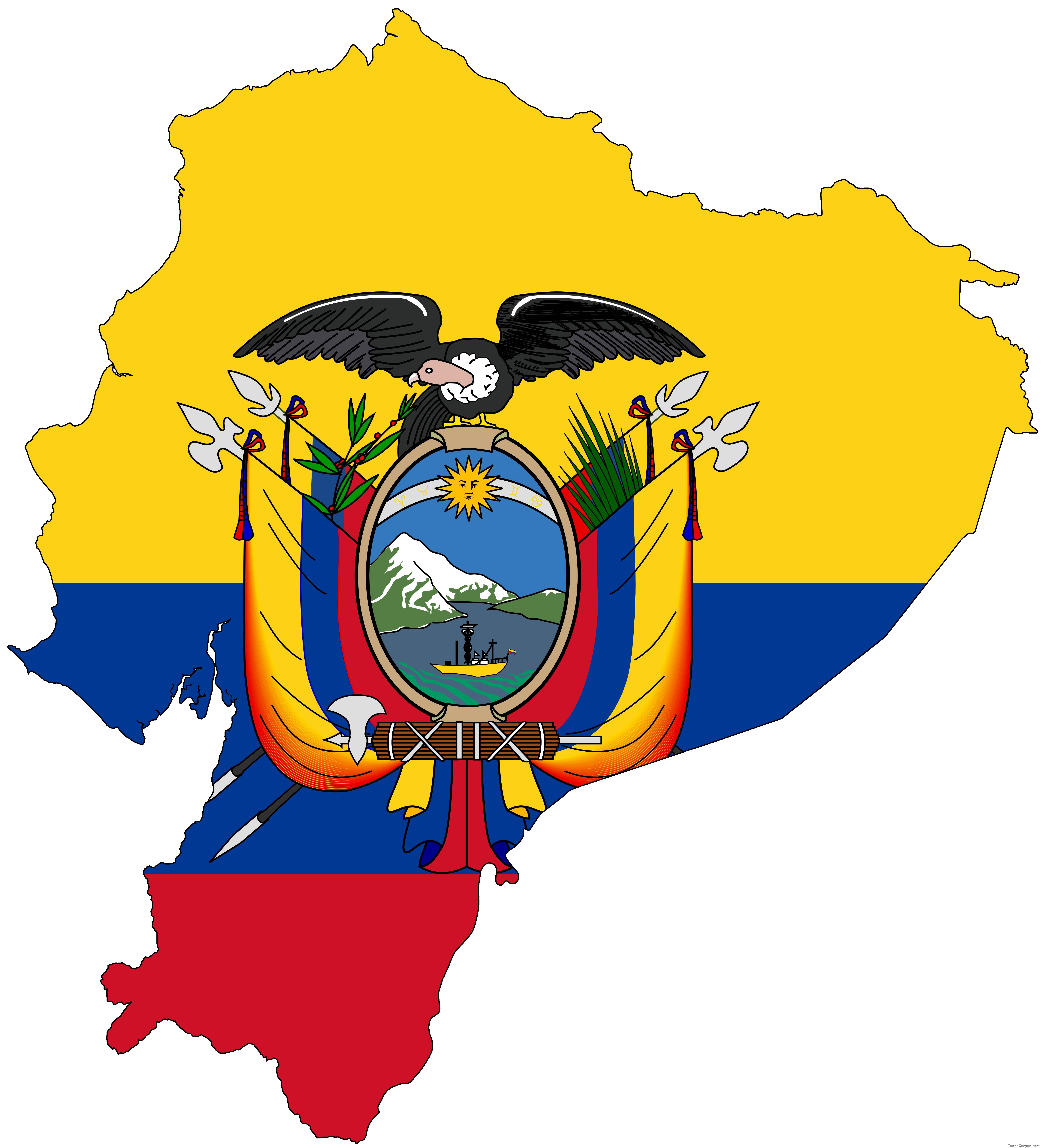 Ecuador Flag Map Clip Art Library