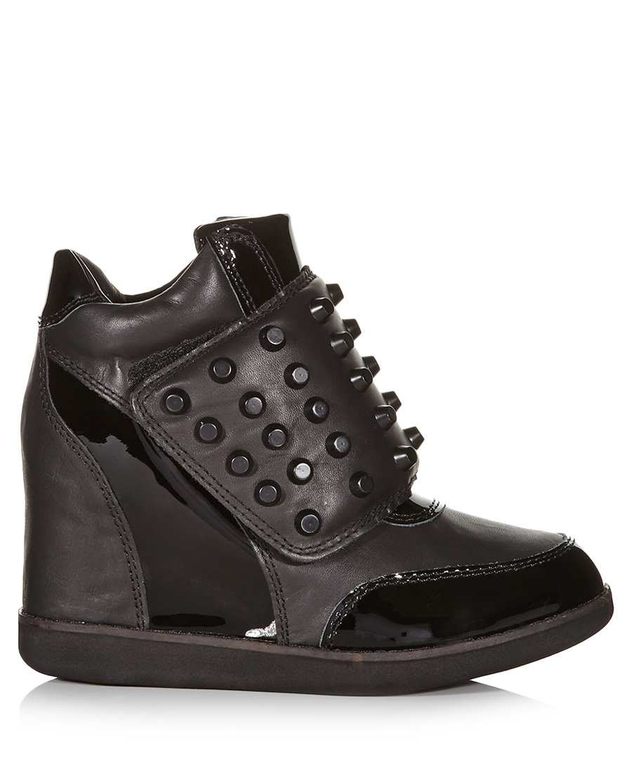 Campbell Teramo black leather wedge trainers, Designer Footwear Sale ...